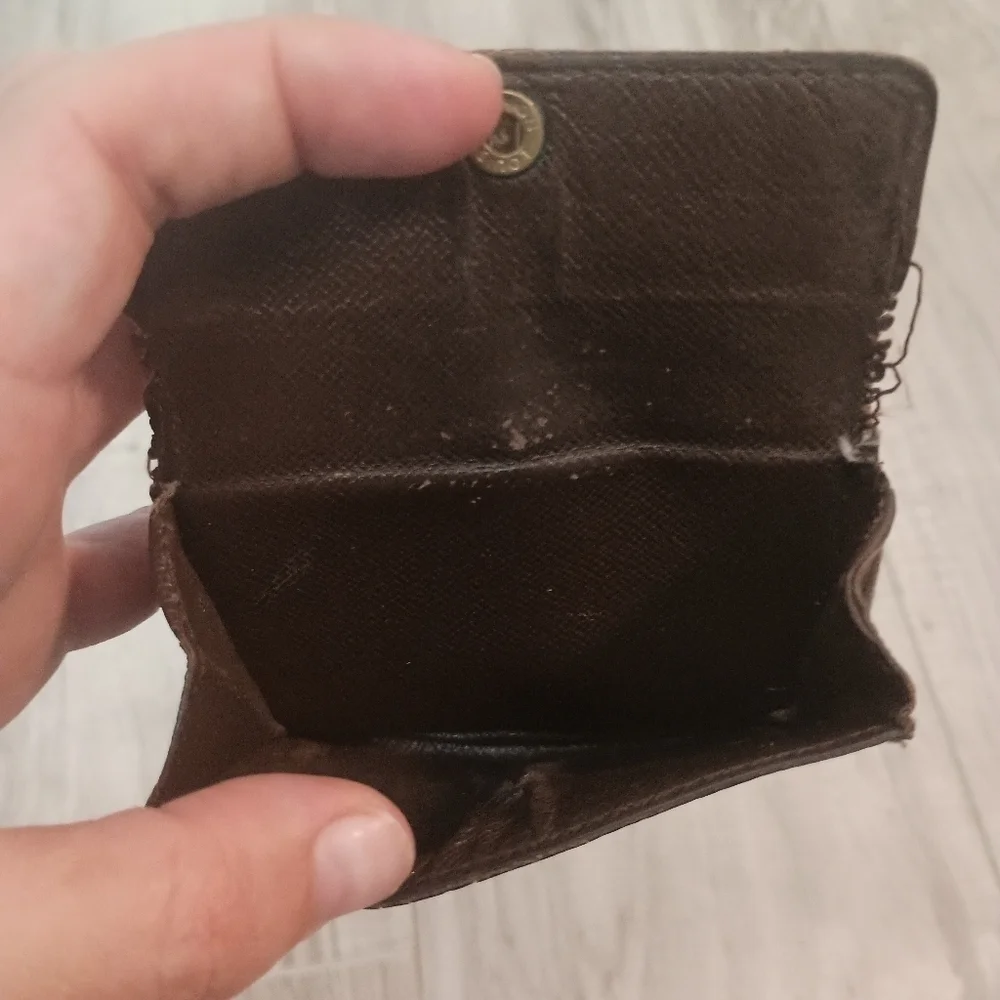 LOUIS VUITTON Coin Case Ludlow Damier Ebene Brown PVC Mens